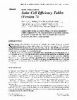 Research paper thumbnail of Solar Cell Eficiency Tables (Version 7 )