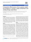 Research paper thumbnail of Comparative effectiveness of two popular weight loss programs in women I: body composition and resting energy expenditure