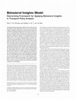 Research paper thumbnail of Behavioral Insights Model