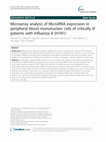 Research paper thumbnail of Microarray analysis of MicroRNA expression in peripheral blood mononuclear cells of critically ill patients with influenza A (H1N1)