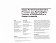 Research paper thumbnail of Design for Online Deliberative Processes and Technologies