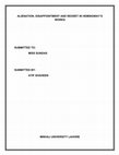 Research paper thumbnail of ALIENATION, DISAPPOINTMENT AND REGRET IN HEMINGWAY'S WORKS SUBMITTED TO: MISS SUNDAS SUBMITTED BY