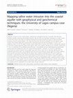 Research paper thumbnail of Mapping saline water intrusion into the coastal aquifer with geophysical and geochemical techniques