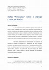 Research paper thumbnail of Notas “Arriscadas” sobre o diálogo Críton, de Platão