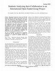 Research paper thumbnail of Students analyzing their collaboration in an international open ended group project