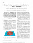 Research paper thumbnail of Circular Grating Resonators as Micro-Cavities for Optical Modulators