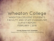 Research paper thumbnail of Wheaton College WHEATON COLLEGE STUDENTS, FACULTY, AND STAFF EVANGELISM SURVEY REPORT FEBRUARY 1, 2016