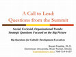 Research paper thumbnail of Social, Ecclesial, Organizational Trends: Strategic Questions Focused on the Big Picture Big Questions for Catholic Development Executives