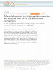 Research paper thumbnail of Differential genomic imprinting regulates paracrine and autocrine roles of IGF2 in adult neurogenesis