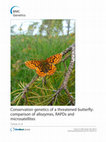 Research paper thumbnail of Conservation genetics of a threatened butterfly: comparison of allozymes, RAPDs and microsatellites