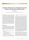 Research paper thumbnail of Dealing with Legal Uncertainty in the Use of UAVs in the United States