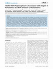 Research paper thumbnail of PCSK6 VNTR Polymorphism Is Associated with Degree of Handedness but Not Direction of Handedness