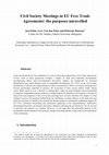 Research paper thumbnail of Civil Society Meetings in EU Free Trade Agreements: the purposes unravelled