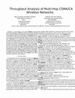 Research paper thumbnail of Throughput Analysis of Multi-Hop CSMA/CA Wireless Networks