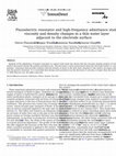 Research paper thumbnail of Piezoelectric resonator and high-frequency admittance study of viscosity and density changes in a thin water layer adjacent to the electrode surface