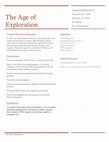 Research paper thumbnail of The Age of Exploration Integrated Humanities II Second Level – 10th Central Historical Question