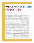 Research paper thumbnail of What makes learning networks effective