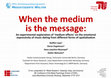 Research paper thumbnail of When the medium is the message: An experimental exploration of ‘medium effects’ on the emotional expressivity of music dating from different forms of spatialization