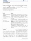 Research paper thumbnail of Comparisons between autism spectrum disorders and anxiety disorders: findings from a clinic sample in Singapore