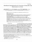 Research paper thumbnail of Mandibular Osteodistraction for Correction of Deep Bite Class II Malocclusion in a Horse