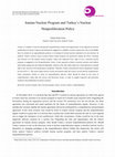 Research paper thumbnail of Iranian Nuclear Program and Turkey's Nuclear Nonproliferation Policy