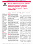 Research paper thumbnail of The key actor: a qualitative study of patient participation in the handover process in Europe