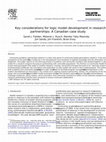 Research paper thumbnail of Key considerations for logic model development in research partnerships: A Canadian case study