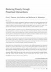 Research paper thumbnail of Reducing poverty through preschool interventions