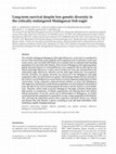 Research paper thumbnail of Long-term survival despite low genetic diversity in the critically endangered Madagascar fish-eagle