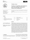 Research paper thumbnail of Continua of specificity and virulence in plant host-pathogen interactions: causes and consequences