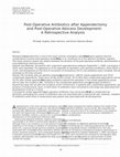 Research paper thumbnail of Post-Operative Antibiotics after Appendectomy and Post-Operative Abscess Development: A Retrospective Analysis