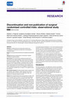 Research paper thumbnail of Discontinuation and non-publication of surgical randomised controlled trials: observational study