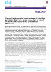 Research paper thumbnail of Vitamin D and mortality: meta-analysis of individual participant data from a large consortium of cohort studies from Europe and the United States