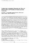 Research paper thumbnail of Testing legal assumptions regarding the effects of dancer nudity and proximity to patron on erotic expression