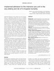 Research paper thumbnail of Unplanned admission to the intensive care unit in the very elderly and risk of in-hospital mortality