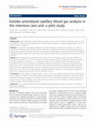 Research paper thumbnail of Earlobe arterialized capillary blood gas analysis in the intensive care unit: a pilot study