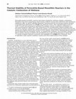 Research paper thumbnail of Thermal Stability of Perovskite-Based Monolithic Reactors in the Catalytic Combustion of Methane