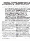 Research paper thumbnail of Comparison of Treatment of Severe High-Density Lipoprotein Cholesterol Deficiency in Men With Daily Atorvastatin (20 mg) Versus Fenofibrate (200 mg) Versus Extended-Release Niacin (2 g)