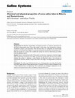 Research paper thumbnail of Chemical and physical properties of some saline lakes in Alberta and Saskatchewan