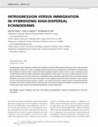 Research paper thumbnail of INTROGRESSION VERSUS IMMIGRATION IN HYBRIDIZING HIGH-DISPERSAL ECHINODERMS