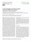 Research paper thumbnail of A review of droughts on the African continent: a geospatial and long-term perspective