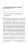 Research paper thumbnail of Nonlinear Analysis of Radon Time Series Related to Earthquake