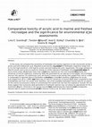 Research paper thumbnail of Comparative toxicity of acrylic acid to marine and freshwater microalgae and the significance for environmental effects assessments