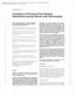 Research paper thumbnail of Correlates of Perceived Pain-Related Restrictions among Women with Fibromyalgia