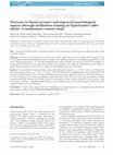 Research paper thumbnail of Decrease in blood pressure and improved psychological aspects through meditation training in hypertensive older adults: A randomized control study