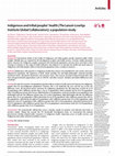 Research paper thumbnail of Indigenous and tribal peoples' health (The Lancet–Lowitja Institute Global Collaboration): a population study