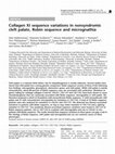 Research paper thumbnail of Collagen XI sequence variations in nonsyndromic cleft palate, Robin sequence and micrognathia