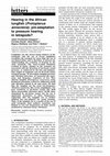 Research paper thumbnail of Hearing in the African lungfish (Protopterus annectens): pre-adaptation to pressure hearing in tetrapods?