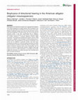 Research paper thumbnail of Biophysics of directional hearing in the American alligator (Alligator mississippiensis)