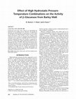 Research paper thumbnail of Effect of High Hydrostatic Pressure-Temperature Combinations on the Activity of β-Glucanase from Barley Malt